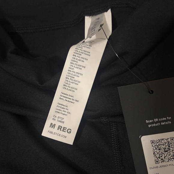 Fabletics Black Performance Leggings fold over leggings - Picture 8 of 9